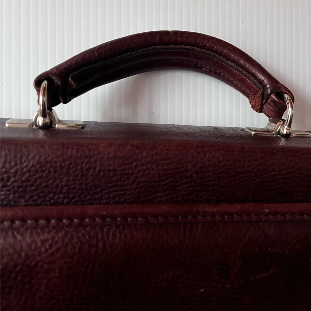Jack Georges Brown Pebbled Leather Briefcase